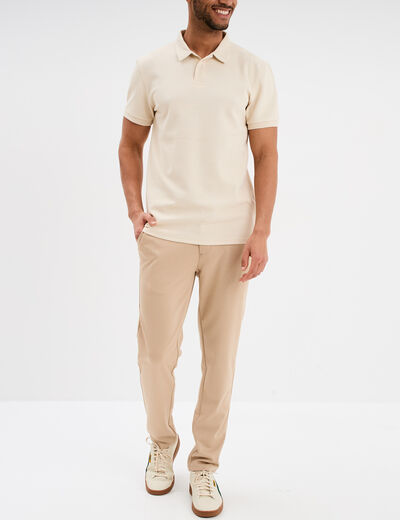 Polo manches courtes ecru homme