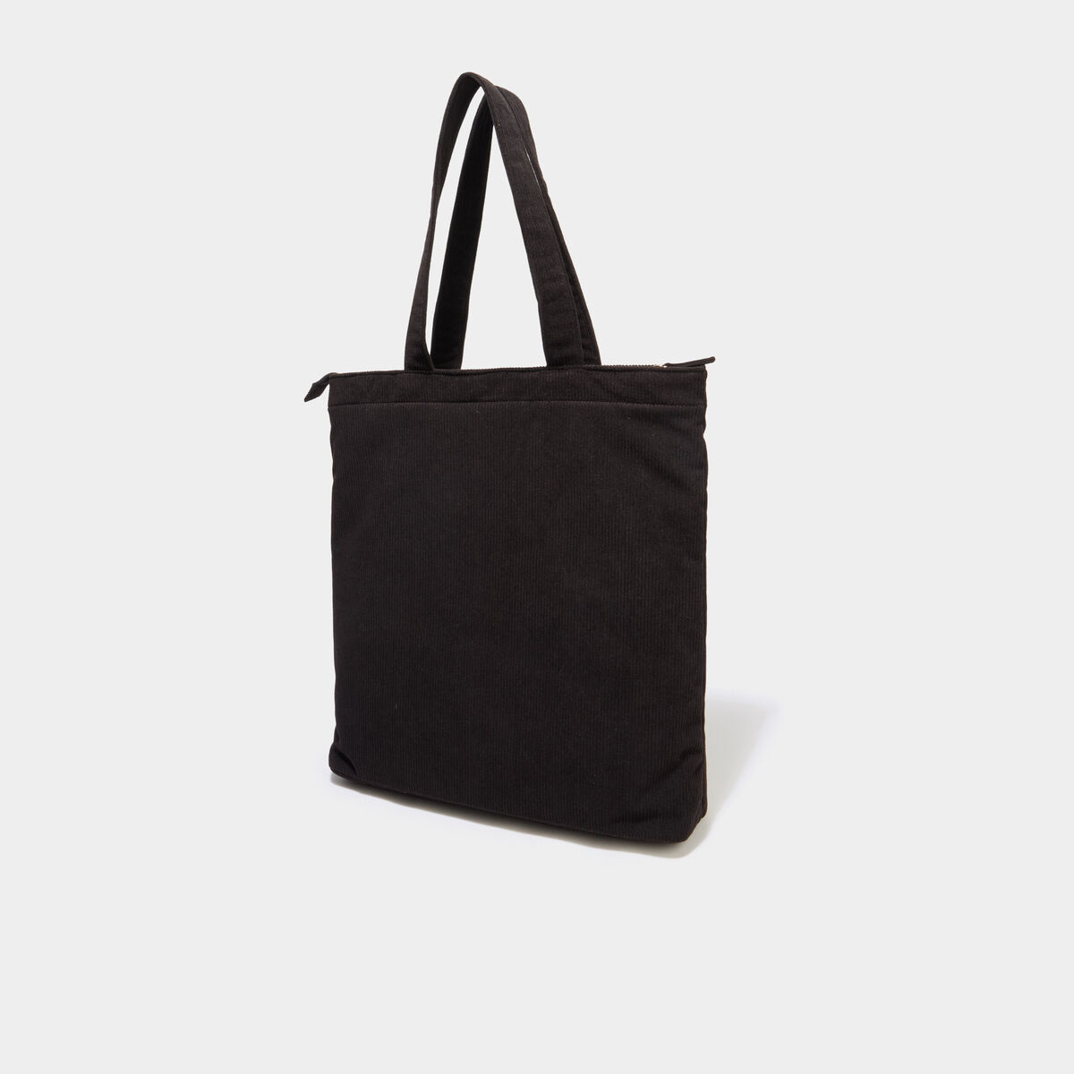 Sac tote bag zipp&eacute; effet velours noir femme