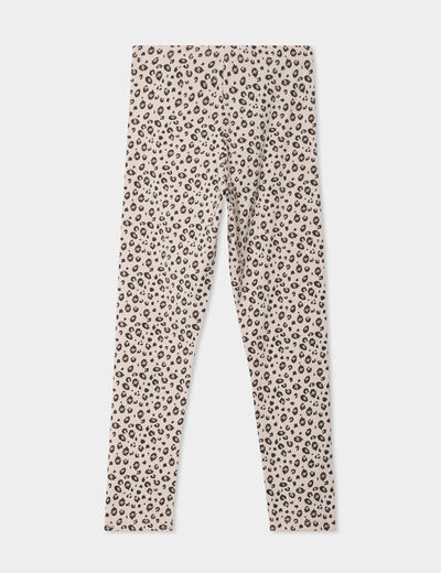 Legging long élastiqué coton sable fille