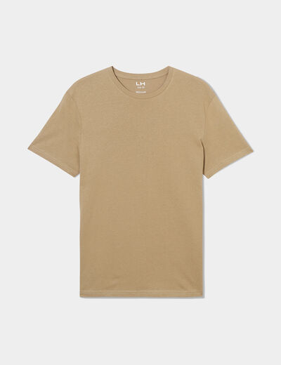 T-shirt en coton manches courtes vert kaki homme