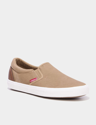 Tennis basses en toile sable homme
