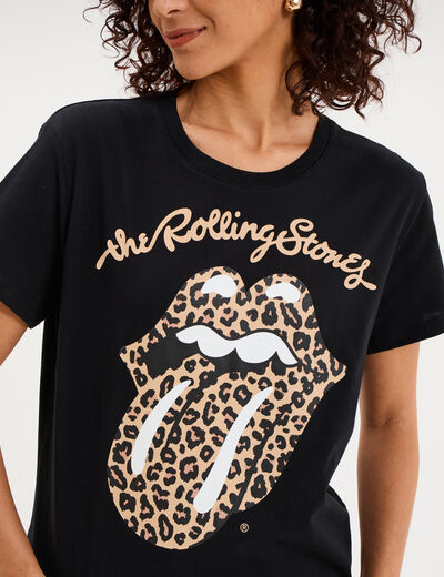 T-shirt manches courtes Rolling Stones noir femme