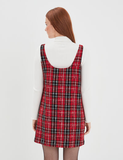 Robe chasuble courte droite rouge femme