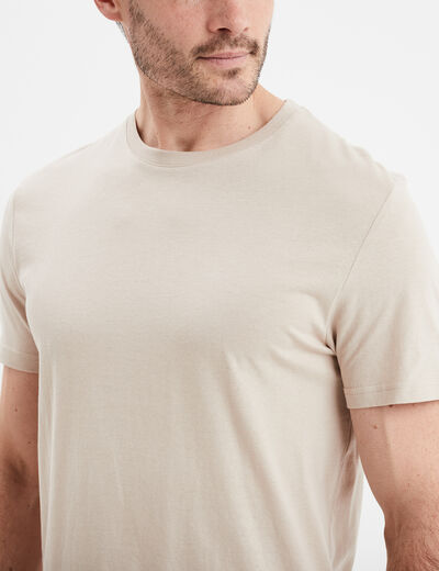 T-shirt droit en coton manches courtes gris clair homme