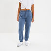 Pantalon de jogging large élastiqué bleu gris femme