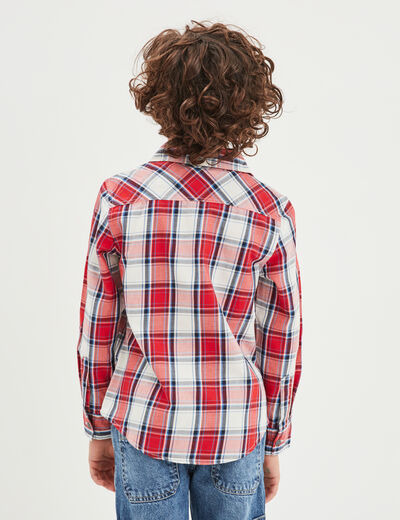 Chemise oversize &agrave; manches longues blanc gar&ccedil;on