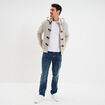 Gilet &agrave; capuche fourr&eacute;e ivoire homme