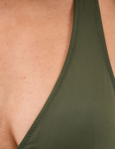 Maillot de bain une pi&egrave;ce gainant vert kaki femme