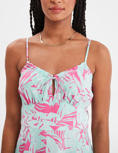 Robe courte à bretelles Creeks rose fushia femme