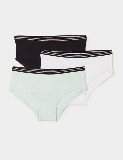 Lot 3 shortys côtelés coton noir fille