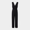 Combinaison pantalon plissée noir femme