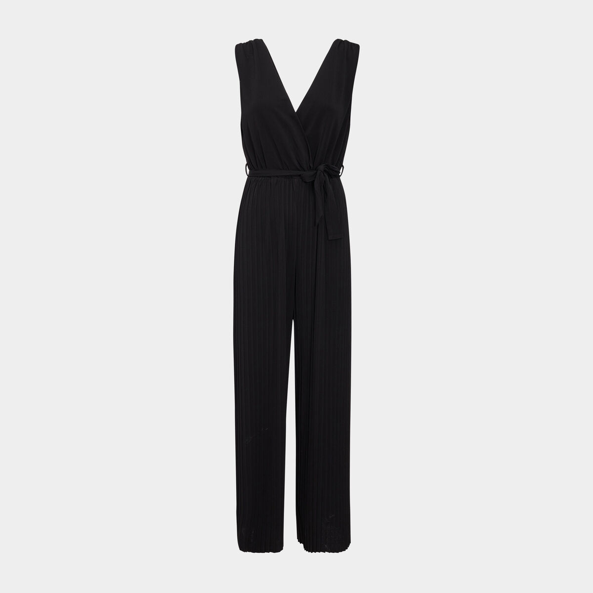 Combinaison pantalon plissée noir femme
