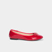 Ballerines vernies avec noeud rouge femme