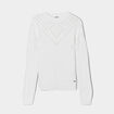 Pull ajouré col montant Creeks blanc femme