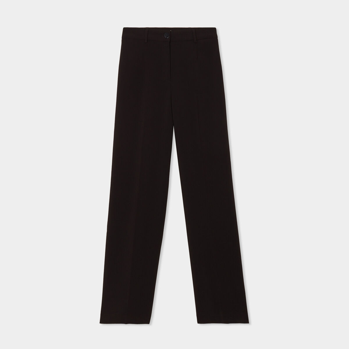 Pantalon droit taille haute noir femme