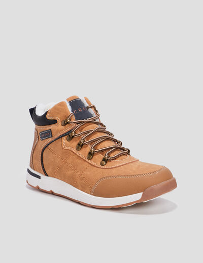 Baskets montantes doublées Creeks beige garçon