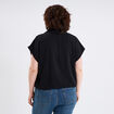 Blouse effet satin manches courtes noir femme grande taille