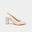 Escarpins &agrave; talons bouts pointus ivoire femme