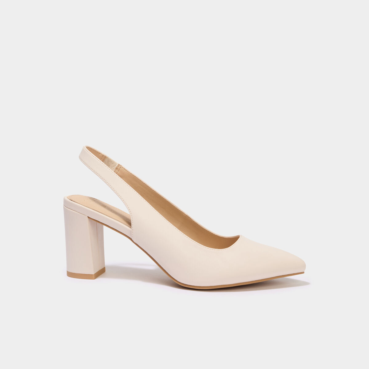 Escarpins &agrave; talons bouts pointus ivoire femme