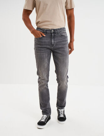 Jeans slim 5 poches denim gris homme