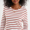 T-shirt manches 3/4 avec boutons coton ecru femme