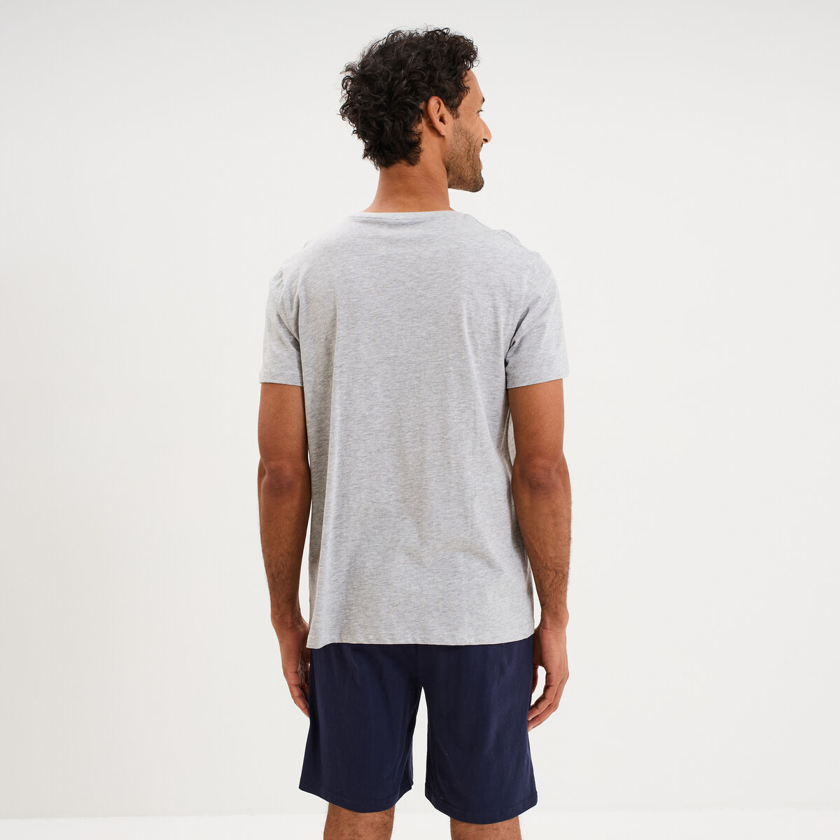 Ensemble pyjama short et t-shirt gris clair homme
