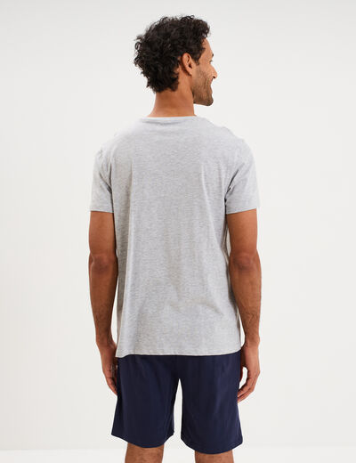 Ensemble pyjama short et t-shirt gris clair homme