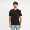 T-shirt col V slim stretch noir homme