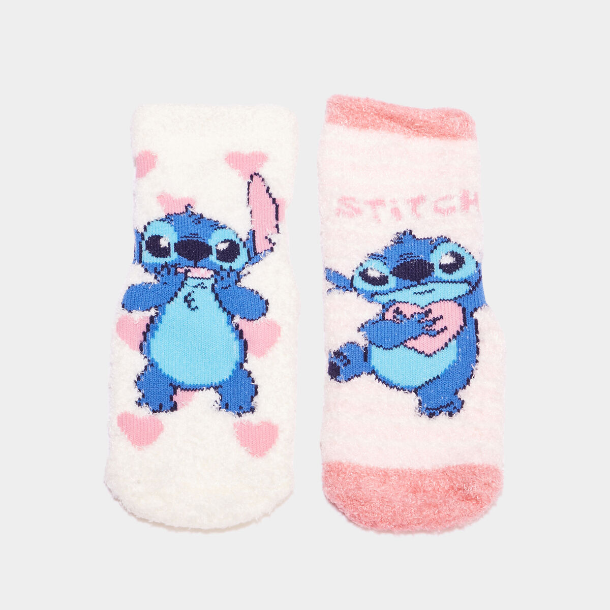 Lot 2 paires chaussettes Stitch rose bébé fille