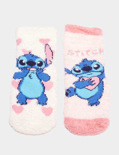 Lot 2 paires chaussettes Stitch rose bébé fille