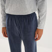 Ensemble pyjama pantalon effet velours gris homme
