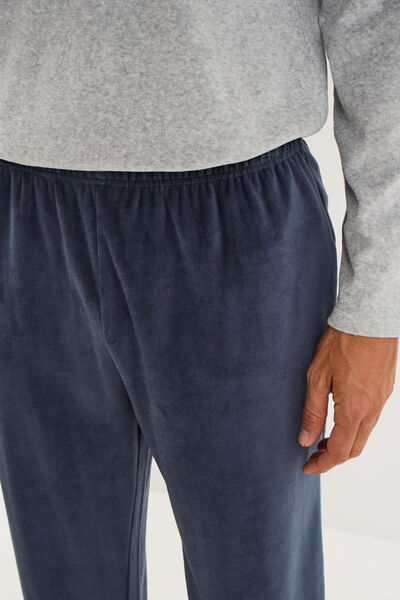 Ensemble pyjama pantalon effet velours gris homme