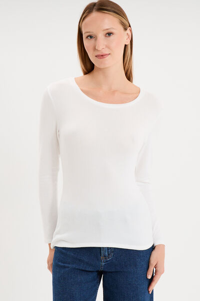 T-shirt thermique manches longues blanc femme