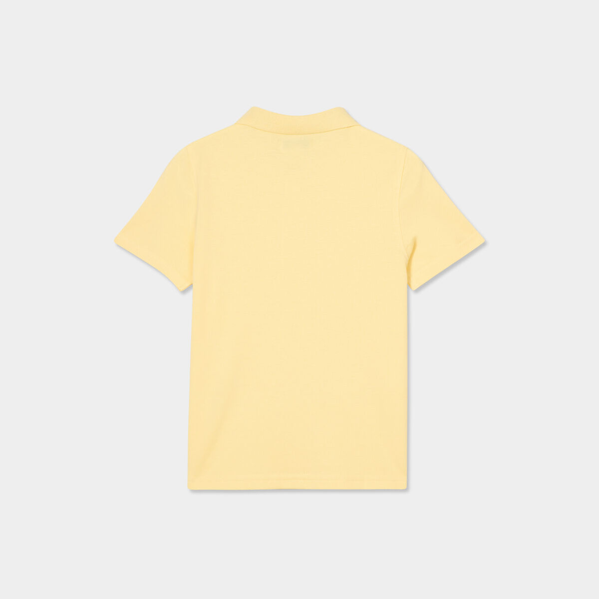 Polo manches courtes &agrave; d&eacute;tail brod&eacute; jaune clair gar&ccedil;on