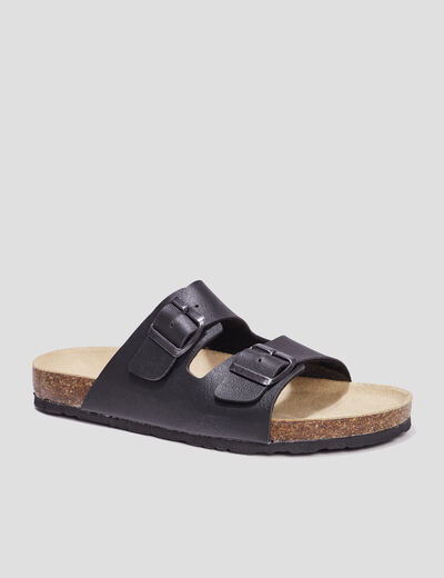 Mules avec boucles noir homme