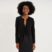 Veste bol&eacute;ro courte ajust&eacute;e noir femme
