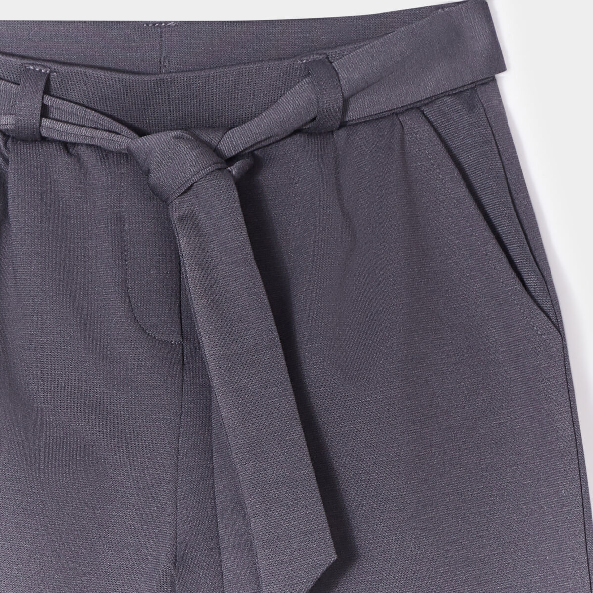 Pantalon wide leg avec ceinture gris foncé fille