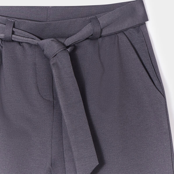 pantalon wide leg avec ceinture gris fonce fille Pantalon wide leg avec ceinture gris foncé fille