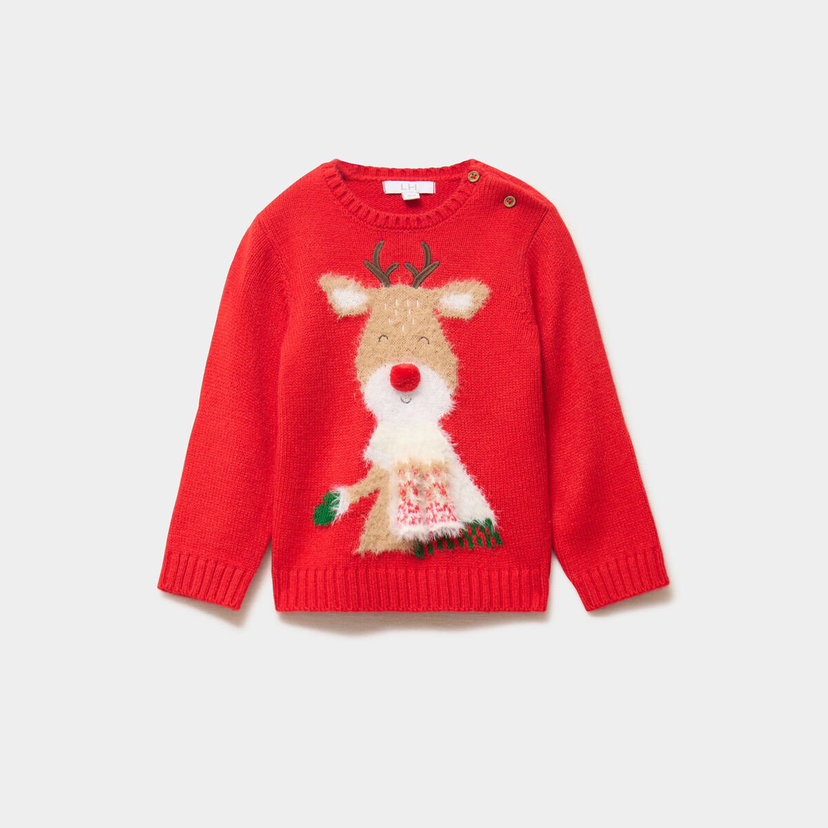 Pull de No&euml;l manches longues rouge b&eacute;b&eacute; gar&ccedil;on