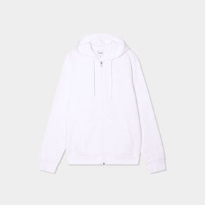 sweat zippe molleton a capuche blanc homme Sweat zippé molleton à capuche blanc homme