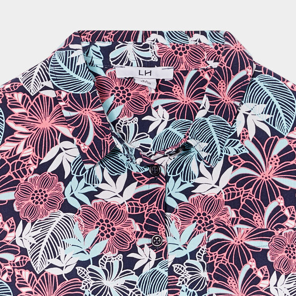 chemise manches courtes nouee bleu marine fille Chemise manches courtes nouée bleu marine fille