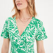 Robe patineuse manches courtes vert femme