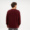 Pull col rond manches longues violet fonc&eacute; homme