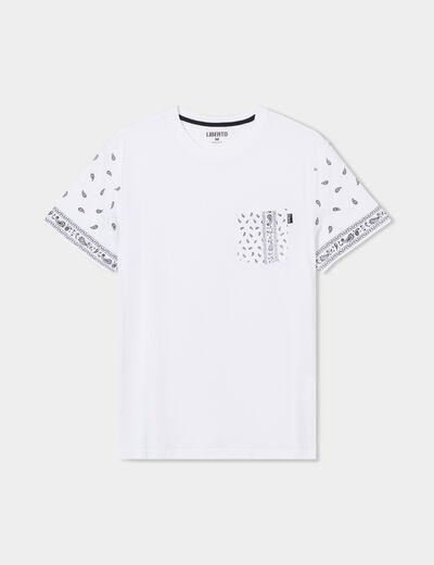 T-shirt manches courtes 1 poche Liberto blanc homme
