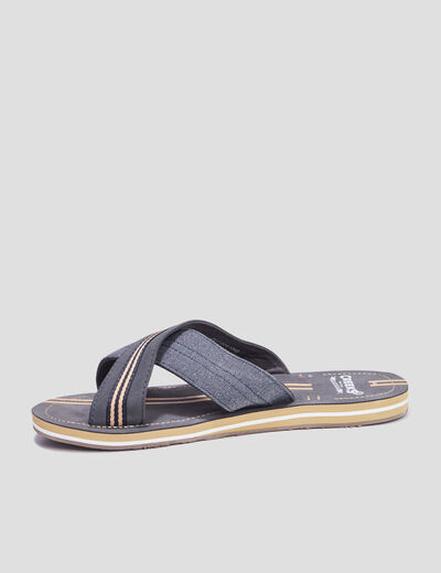 Mules brides larges croisées gris homme