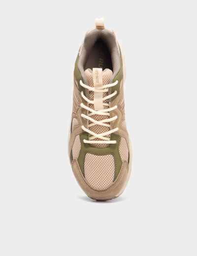 Baskets running &agrave; lacets sable homme