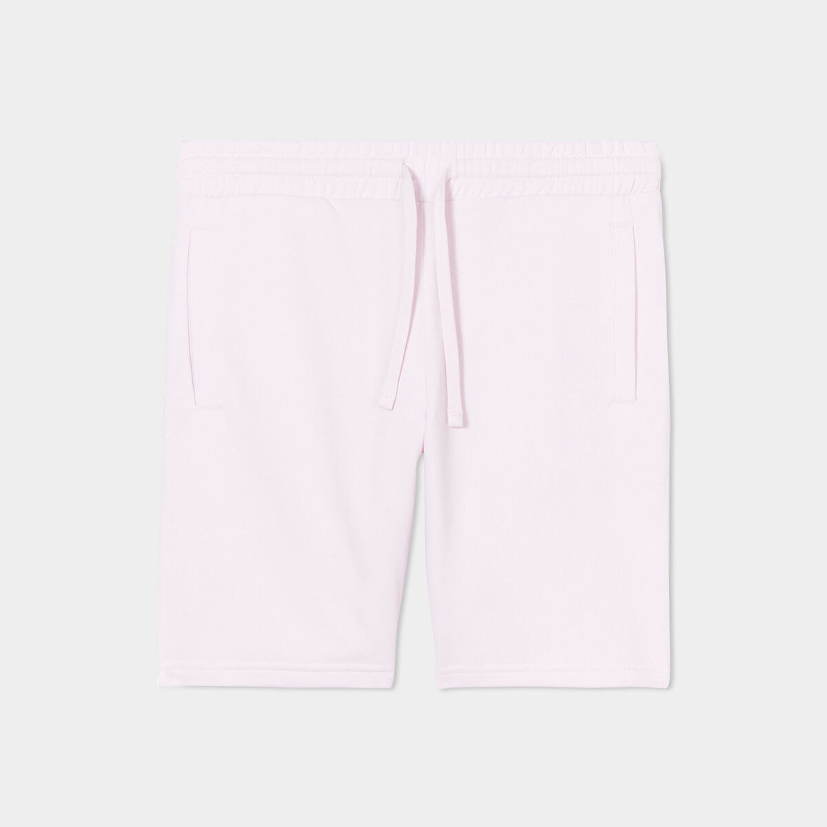 Short jogging molleton droit rose clair homme