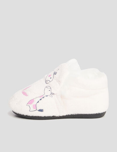 Chaussons avec motif rose bébé fille