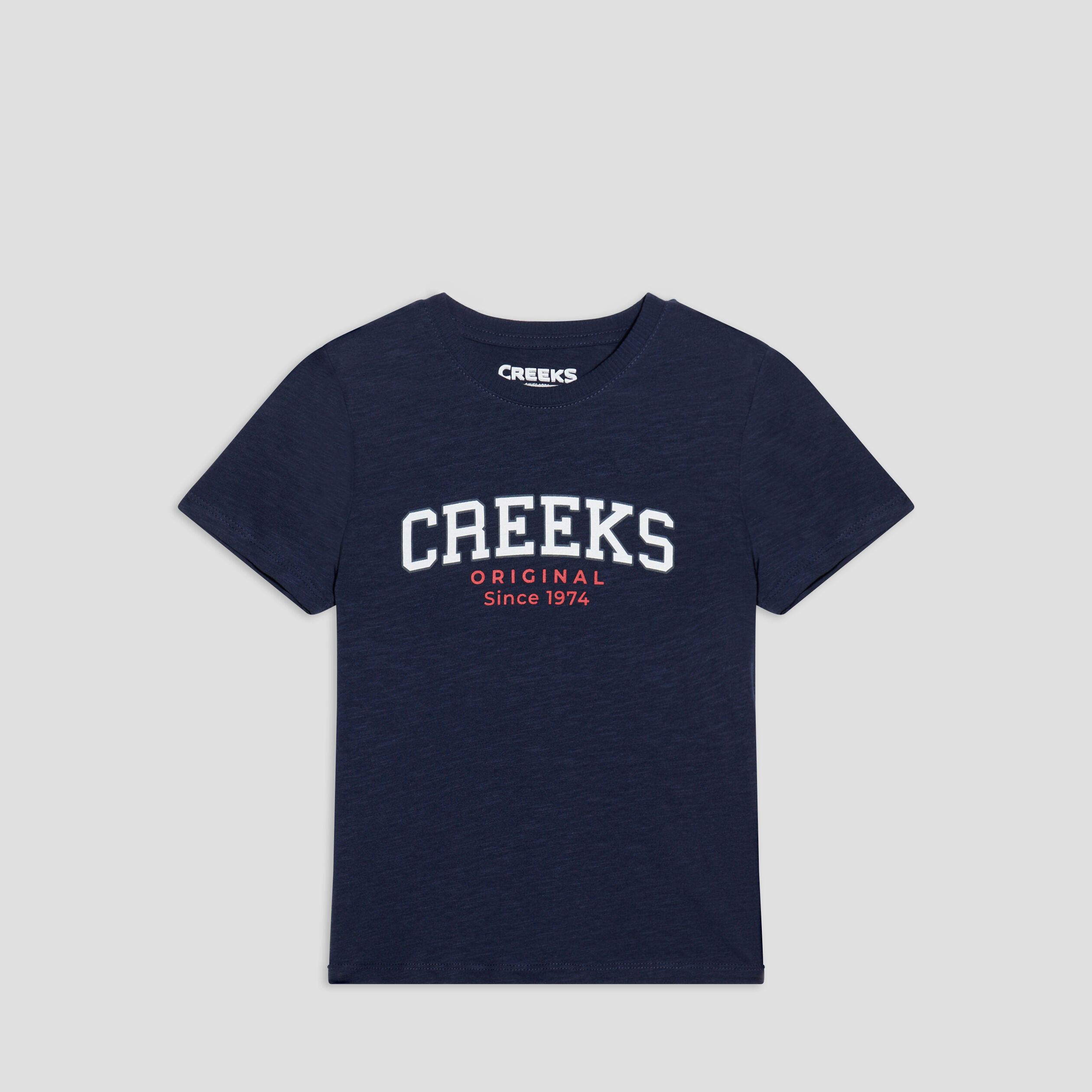 T-shirt manches courtes Creeks bleu marine garçon CREEKS