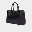 Sac &agrave; main avec bandouli&egrave;re noir femme